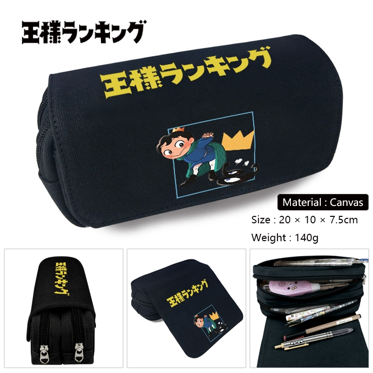 Kings Ranking  Anime Multi-Function Double Zipper Canvas Cosmetic Bag Pen Case 20x10x7.5cm