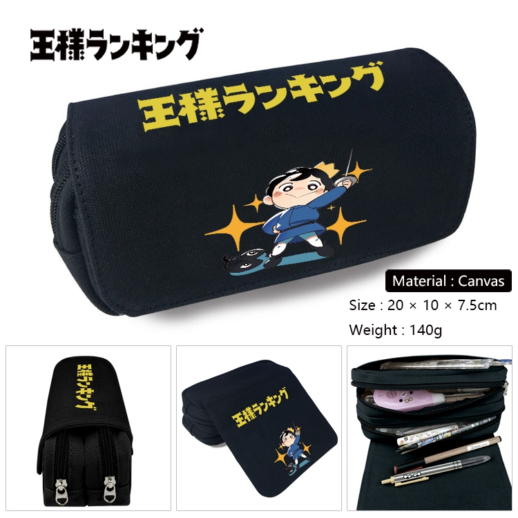 Kings Ranking  Anime Multi-Function Double Zipper Canvas Cosmetic Bag Pen Case 20x10x7.5cm