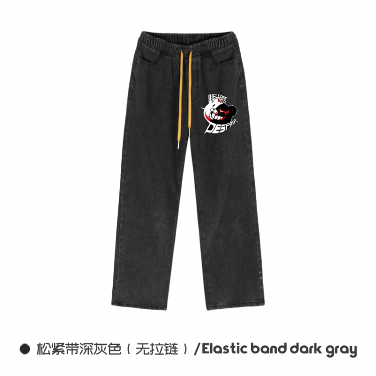 Dangan-Ronpa  Elasticated No-Zip Denim Trousers from M to 3XL NZCK01-10