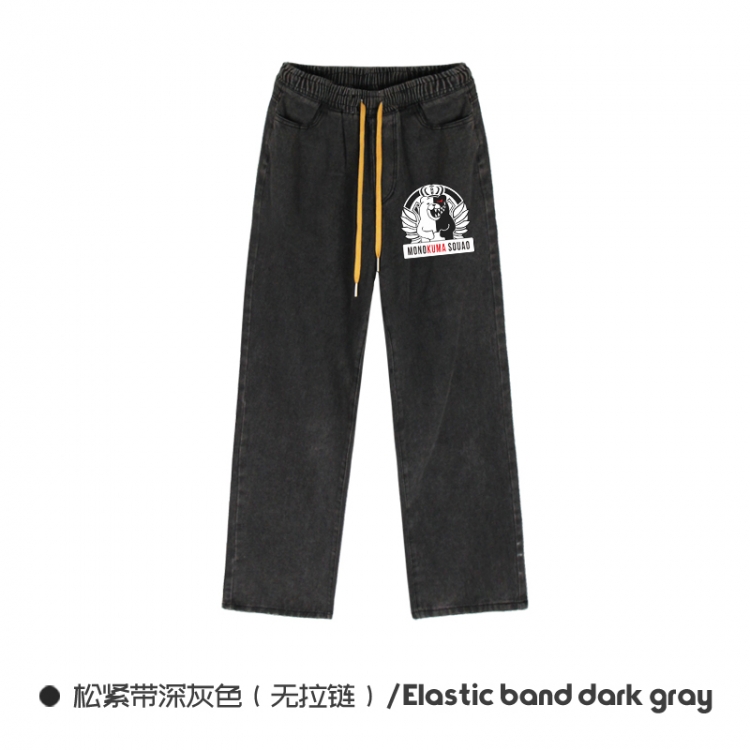 Dangan-Ronpa  Elasticated No-Zip Denim Trousers from M to 3XL NZCK01-4
