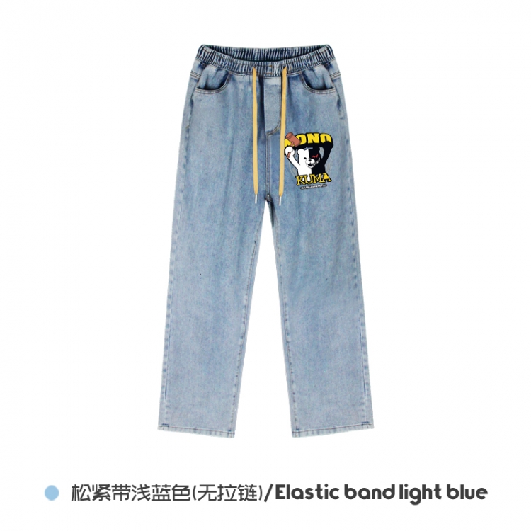 Dangan-Ronpa  Elasticated No-Zip Denim Trousers from M to 3XL NZCK02-9