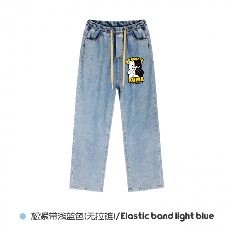 Dangan-Ronpa  Elasticated No-Zip Denim Trousers from M to 3XL NZCK02-8
