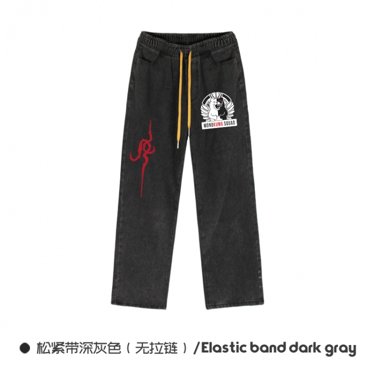 Dangan-Ronpa  Elasticated No-Zip Denim Trousers from M to 3XL  NZCK01-5
