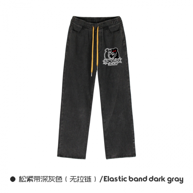 Dangan-Ronpa  Elasticated No-Zip Denim Trousers from M to 3XL NZCK01-7
