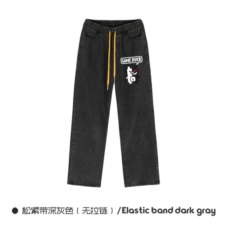 Dangan-Ronpa  Elasticated No-Zip Denim Trousers from M to 3XL NZCK01-1
