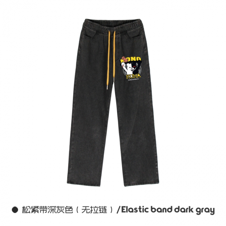 Dangan-Ronpa  Elasticated No-Zip Denim Trousers from M to 3XL  NZCK01-9