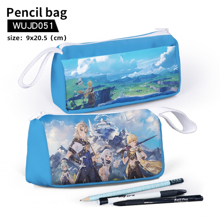 Genshin Impact Game stationery bag pencil case 9X20.5cm support to map customization WUJD051
