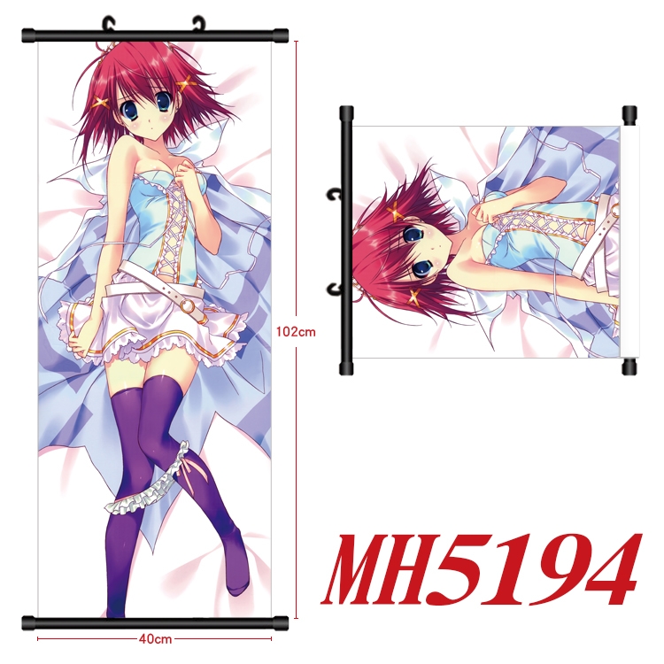 WIZARD GIRL AMBITIOUS  Anime black Plastic rod Cloth painting Wall Scroll 40X102CM MH5194