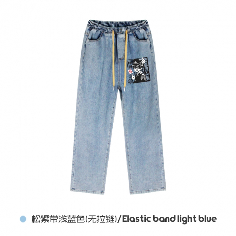 Toilet-Bound Hanako-kun  Elasticated No-Zip Denim Trousers from M to 3XL NZCK02-3