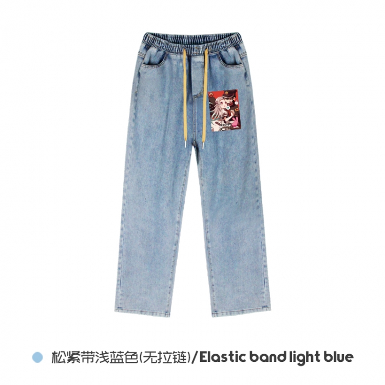 Toilet-Bound Hanako-kun  Elasticated No-Zip Denim Trousers from M to 3XL  NZCK02-12