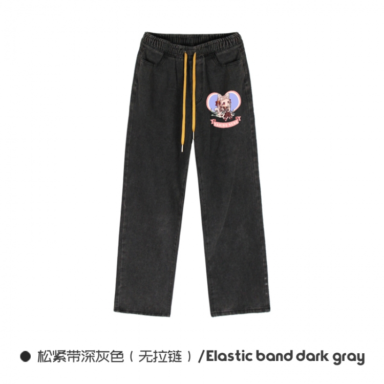 Toilet-Bound Hanako-kun  Elasticated No-Zip Denim Trousers from M to 3XL   NZCK01-10