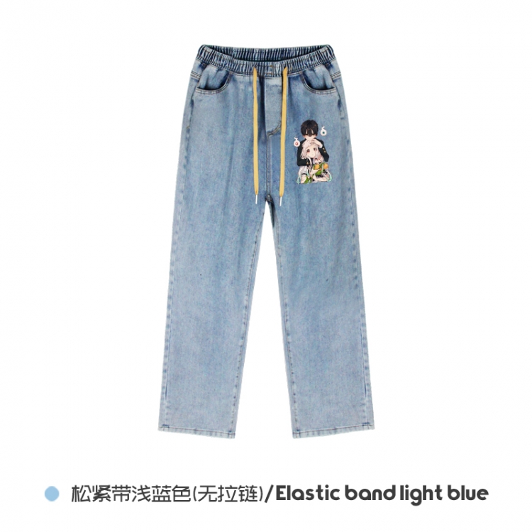 Toilet-Bound Hanako-kun  Elasticated No-Zip Denim Trousers from M to 3XL  NZCK02-13