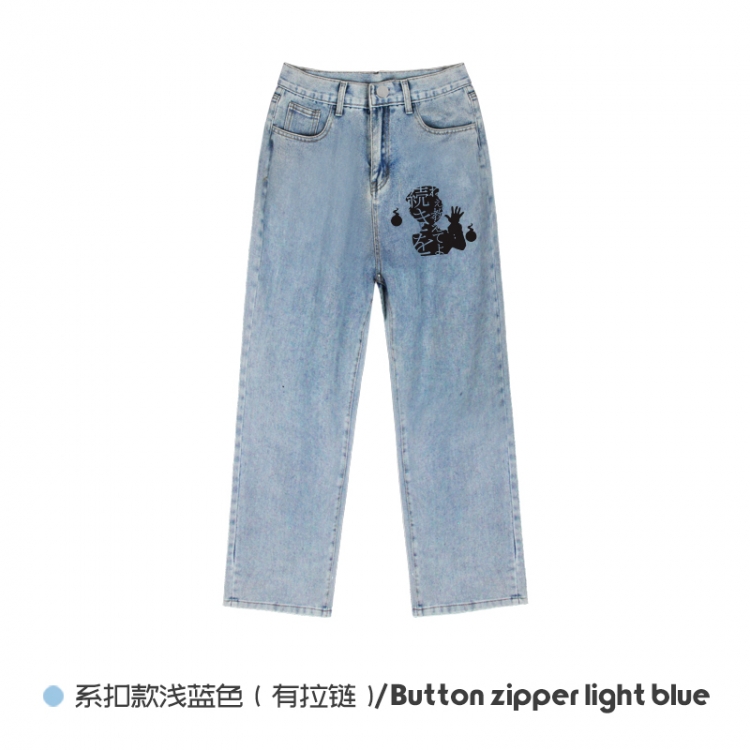 Toilet-Bound Hanako-kun  Elasticated No-Zip Denim Trousers from M to 3XL NZCK03-4