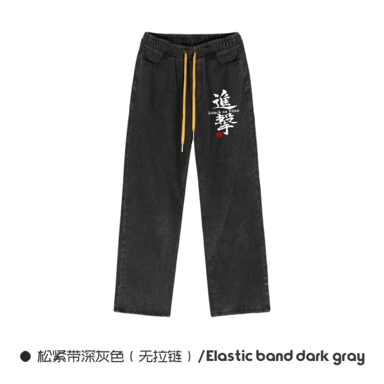 Shingeki no Kyojin Elasticated No-Zip Denim Trousers from M to 3XL  NZCK01-10