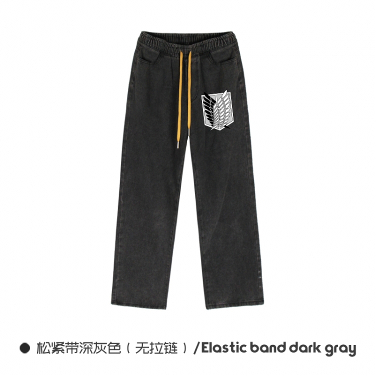 Shingeki no Kyojin Elasticated No-Zip Denim Trousers from M to 3XL  NZCK01-2