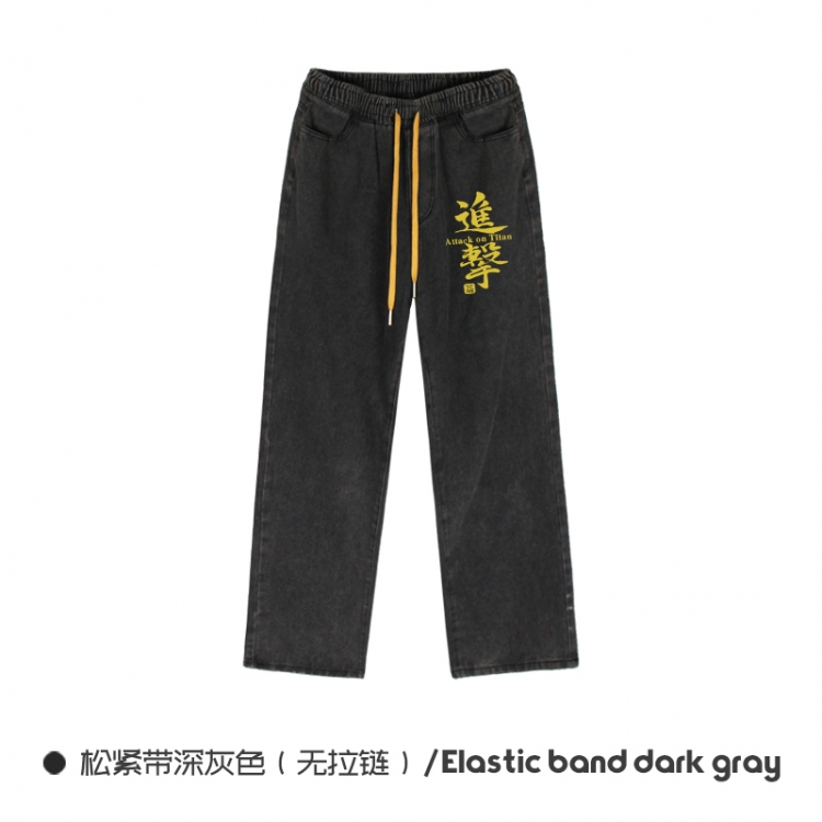 Shingeki no Kyojin Elasticated No-Zip Denim Trousers from M to 3XL  NZCK01-11