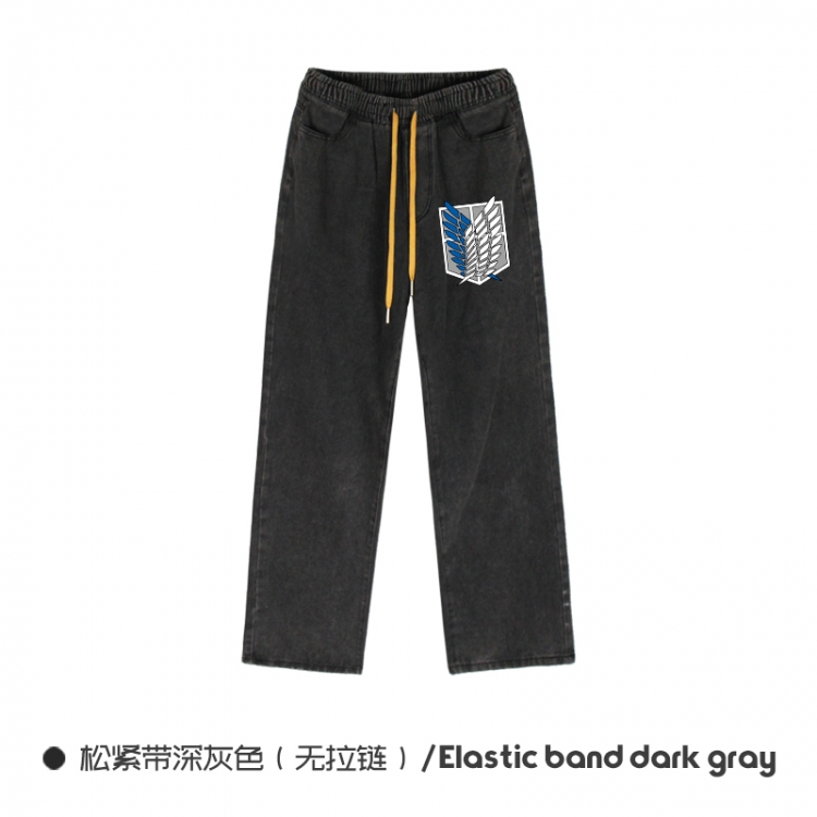 Shingeki no Kyojin Elasticated No-Zip Denim Trousers from M to 3XL  NZCK01-1 松