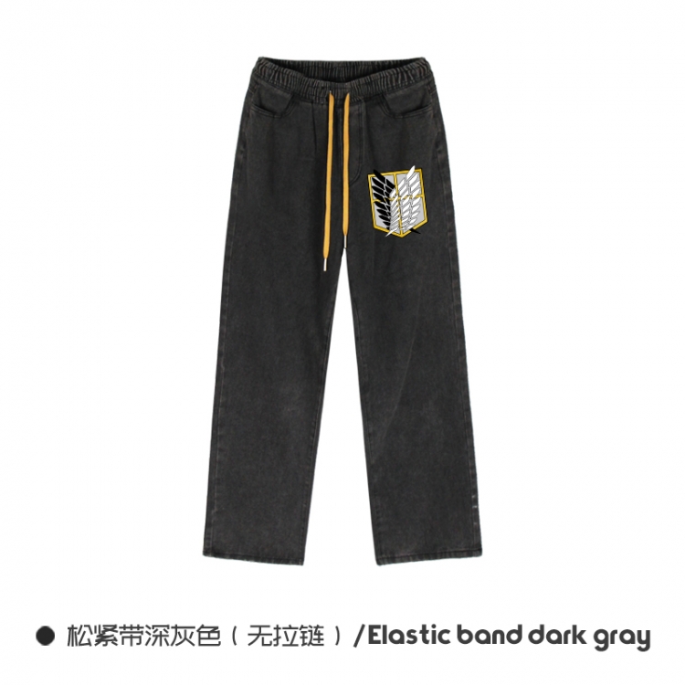 Shingeki no Kyojin Elasticated No-Zip Denim Trousers from M to 3XL  NZCK01-3