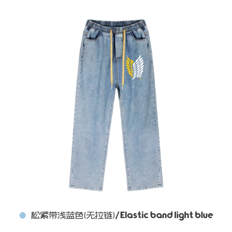 Shingeki no Kyojin Elasticated No-Zip Denim Trousers from M to 3XL   NZCK02-4