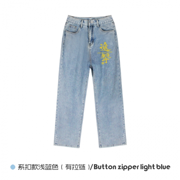 Shingeki no Kyojin Elasticated No-Zip Denim Trousers from M to 3XL   NZCK03-11