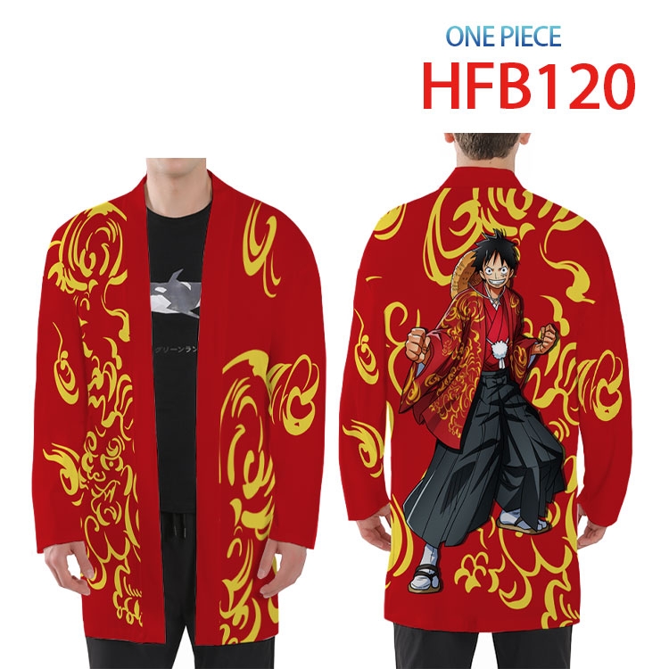 One Piece Anime Peripheral Full Color Long Kimono  from XS to 4XL  HFB 120