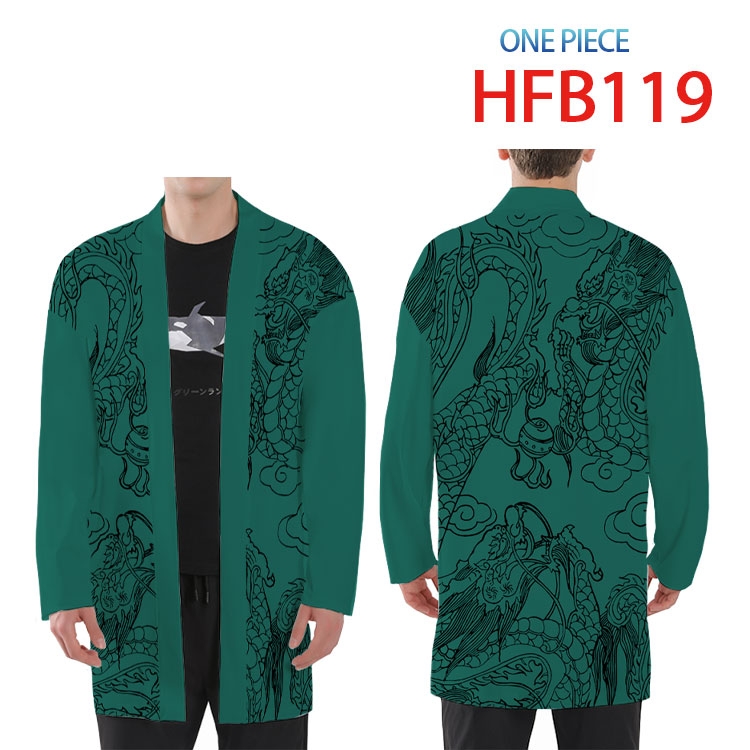 One Piece Anime Peripheral Full Color Long Kimono  from XS to 4XL  HFB 119