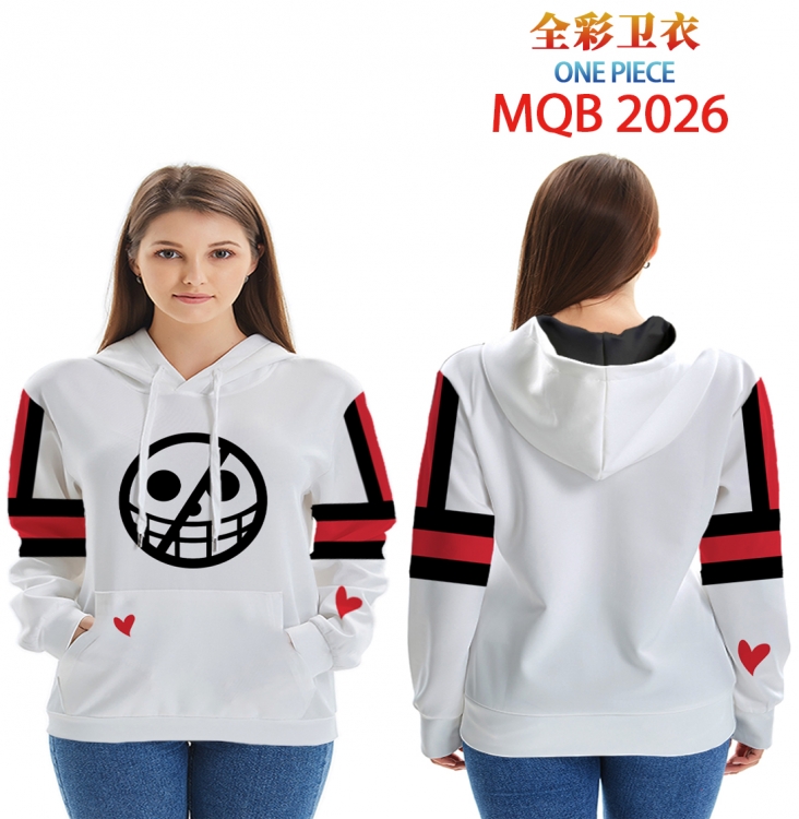 One Piece Full color hooded sweatshirt without zipper pocket from XXS to 4XL MQB 2026