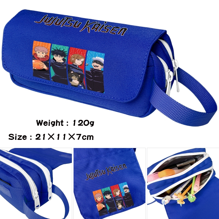 Jujutsu Kaisen Anime Multifunctional Waterproof Canvas Portable Pencil Bag Cosmetic Bag 20x11x7cm