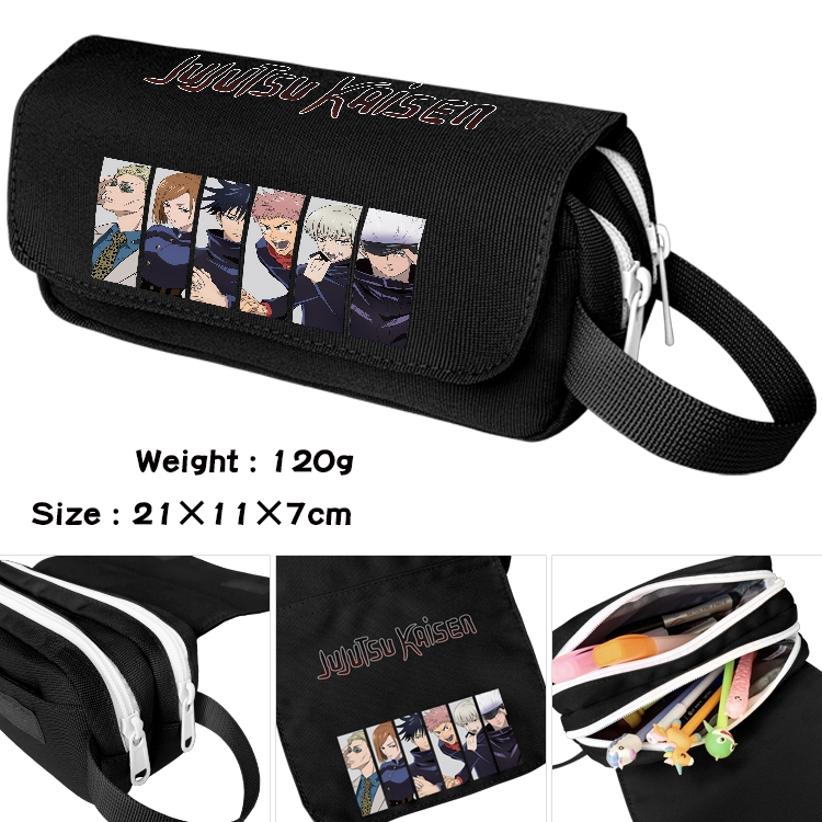 Jujutsu Kaisen Anime Multifunctional Waterproof Canvas Portable Pencil Bag Cosmetic Bag 20x11x7cm