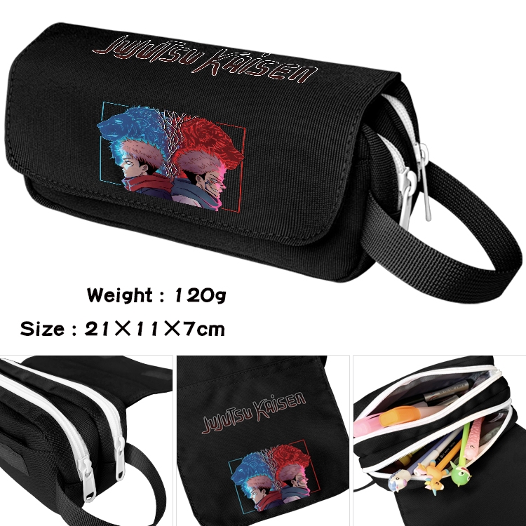 Jujutsu Kaisen Anime Multifunctional Waterproof Canvas Portable Pencil Bag Cosmetic Bag 20x11x7cm