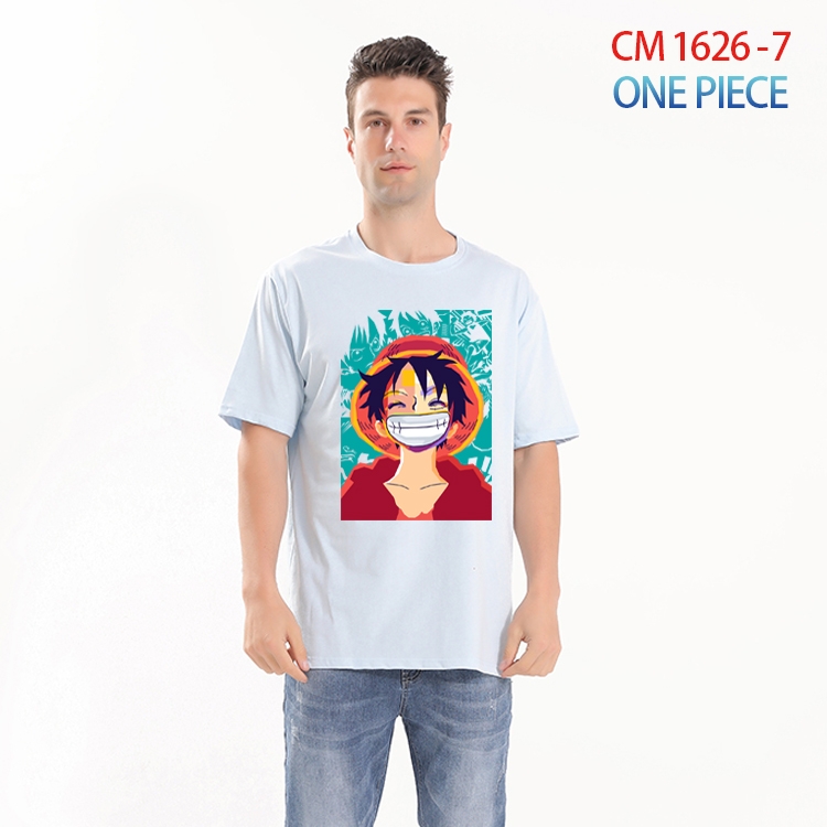 One Piece Printed short-sleeved cotton T-shirt from S to 4XL CM-1626-7