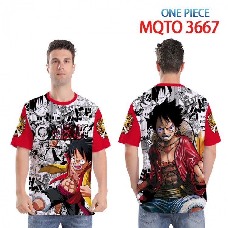 One Piece Full color printed short sleeve T-shirt from XXS to 4XL MQTO 3667