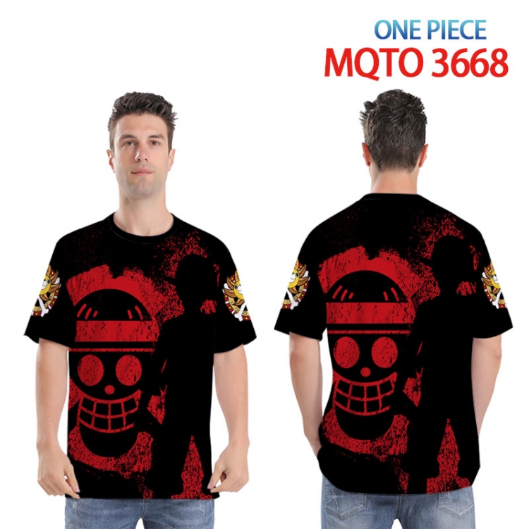 One Piece Full color printed short sleeve T-shirt from XXS to 4XL MQTO 3668