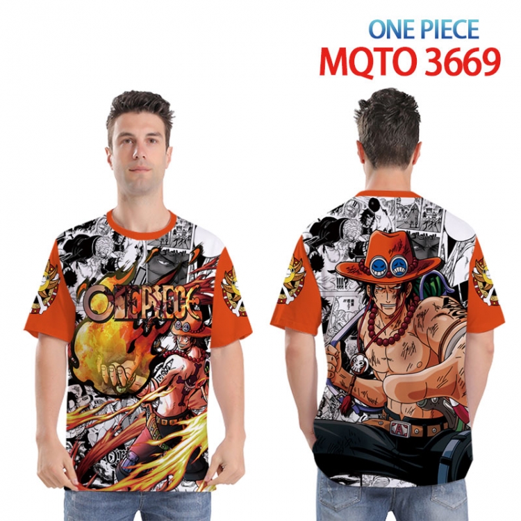 One Piece Full color printed short sleeve T-shirt from XXS to 4XL MQTO 3669