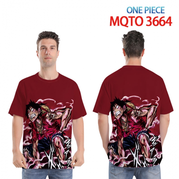 One Piece Full color printed short sleeve T-shirt from XXS to 4XL  MQTO 3664