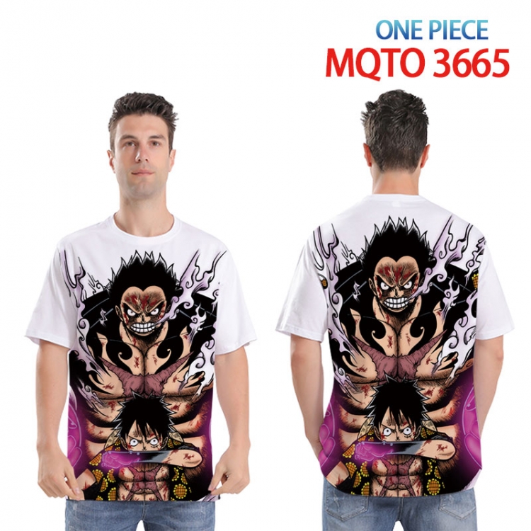 One Piece Full color printed short sleeve T-shirt from XXS to 4XL MQTO 3665
