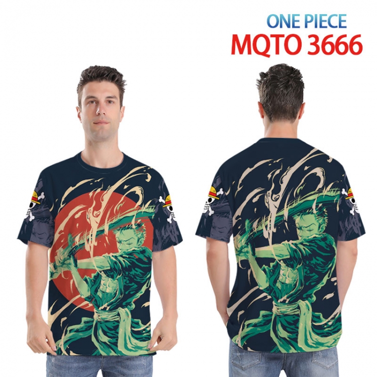 One Piece Full color printed short sleeve T-shirt from XXS to 4XL MQTO 3666
