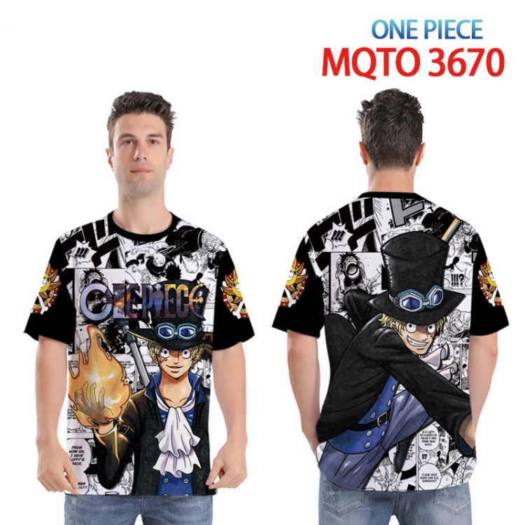 One Piece Full color printed short sleeve T-shirt from XXS to 4XL MQTO 3670