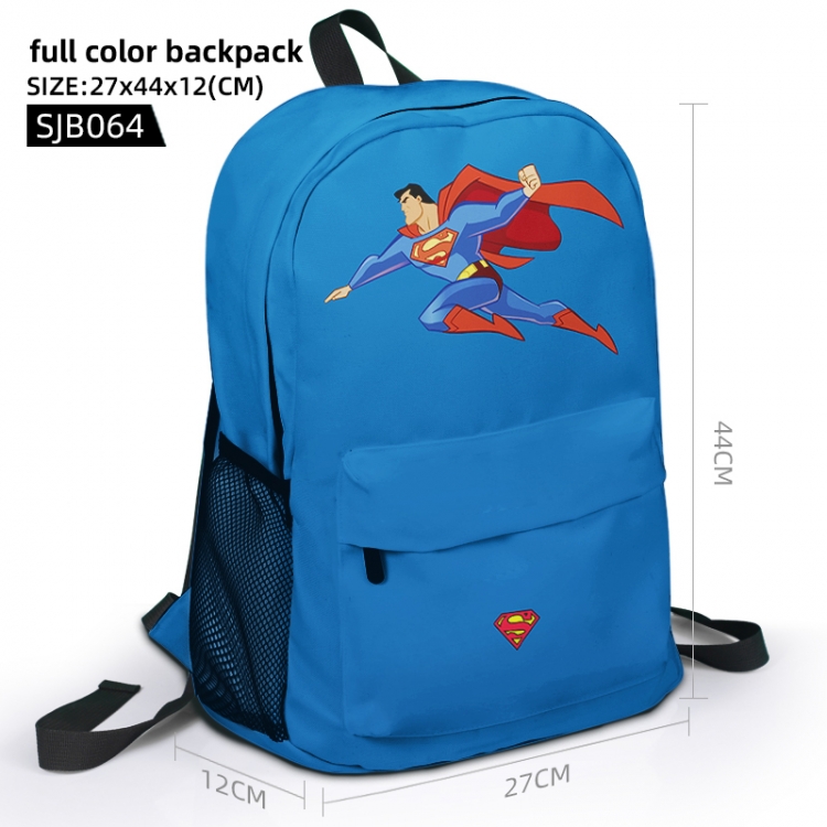 superman  Animation surrounding full color backpack student school bag 27x44x12 SJB064