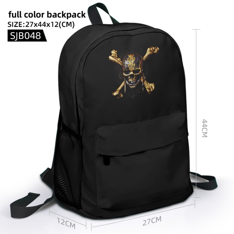 Pirates of the Caribbean Animation surrounding full color backpack student school bag 27x44x12 SJB048