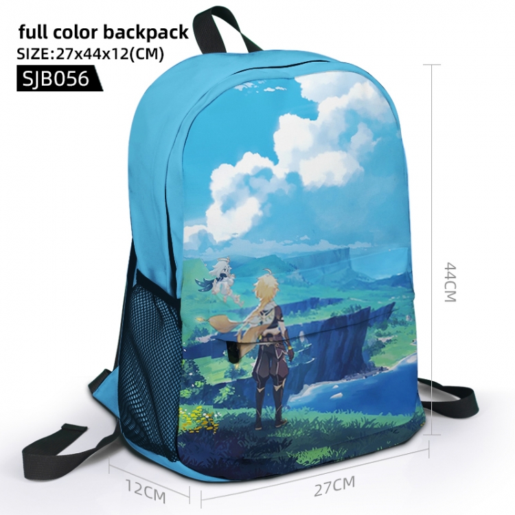 Genshin Impact  Animation surrounding full color backpack student school bag 27x44x12 SJB056