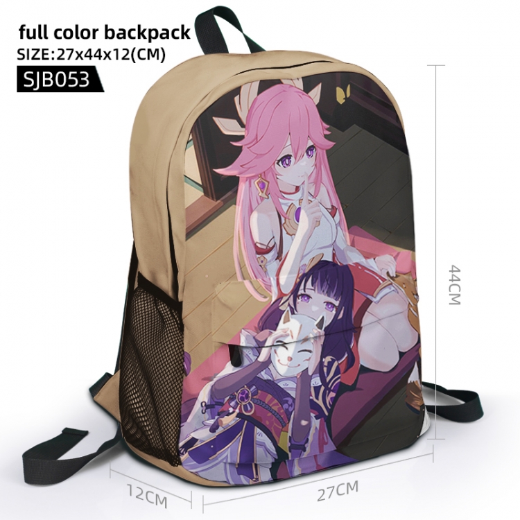 Genshin Impact  Animation surrounding full color backpack student school bag 27x44x12 SJB053