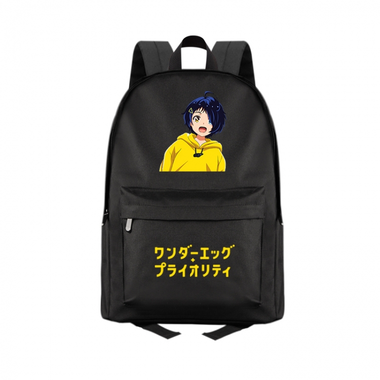 WONDER EGG PRIORITY  Anime Print Zipper Canvas Multifunctional Storage Bag Backpack 41X29X16cm