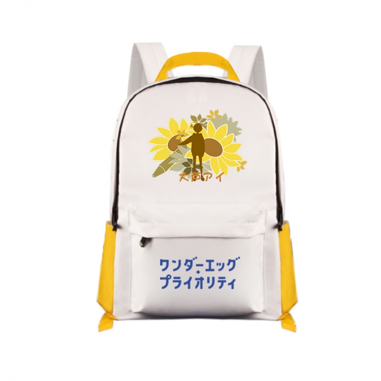 WONDER EGG PRIORITY  Anime Print Zipper Canvas Multifunctional Storage Bag Backpack 41X29X16cm