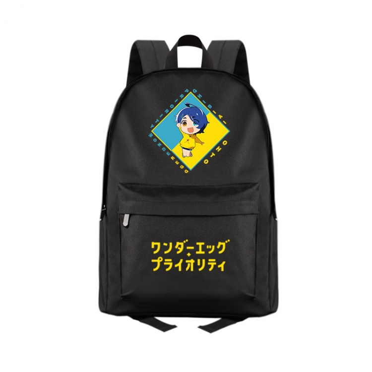 WONDER EGG PRIORITY  Anime Print Zipper Canvas Multifunctional Storage Bag Backpack 41X29X16cm