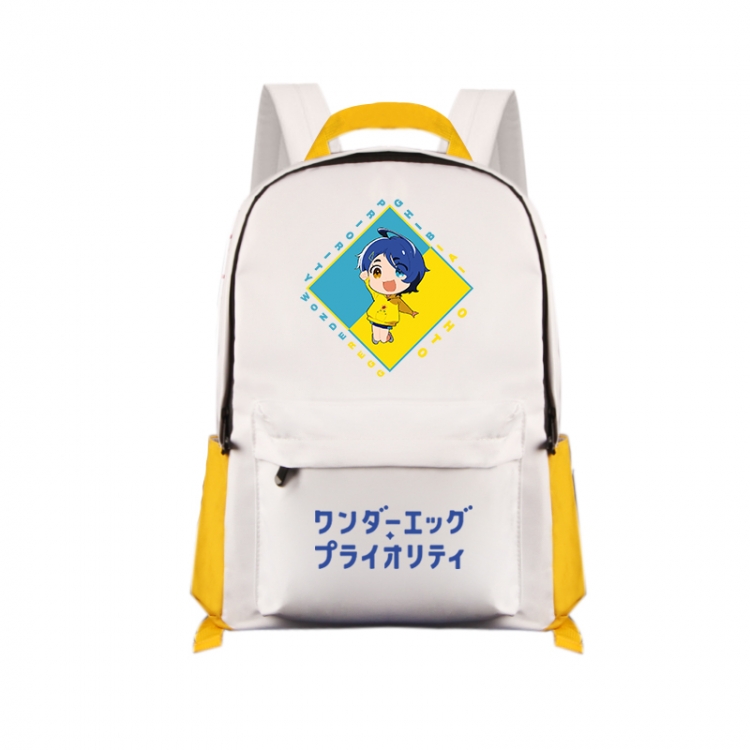 WONDER EGG PRIORITY  Anime Print Zipper Canvas Multifunctional Storage Bag Backpack 41X29X16cm