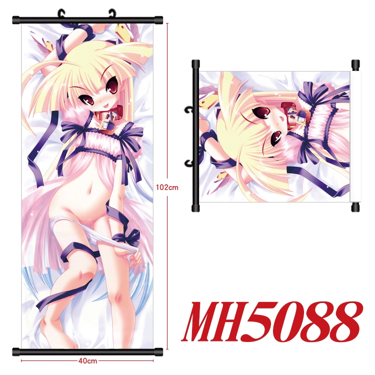 East Anime black Plastic rod Cloth painting Wall Scroll 40X102CM  MH5088