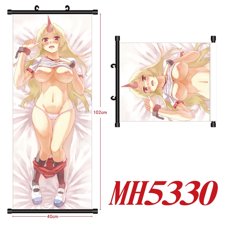 East Anime black Plastic rod Cloth painting Wall Scroll 40X102CM MH5330