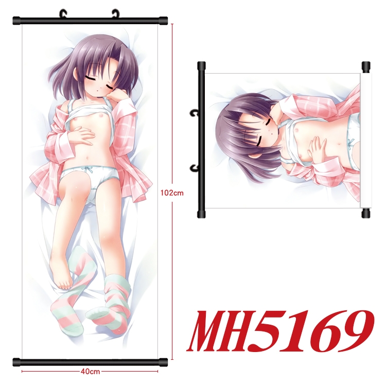 East Anime black Plastic rod Cloth painting Wall Scroll 40X102CM  MH5169