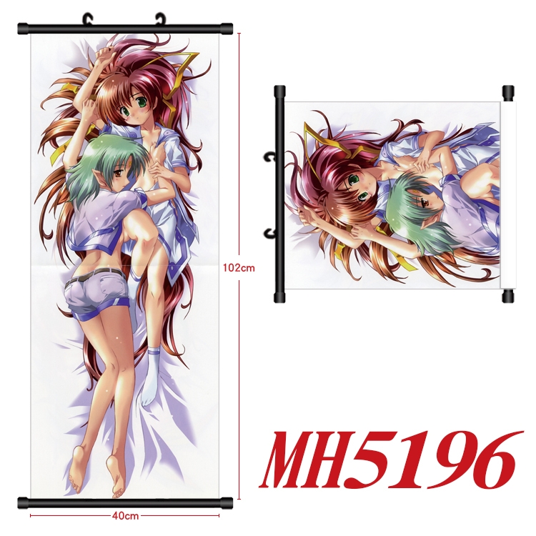 East Anime black Plastic rod Cloth painting Wall Scroll 40X102CM  MH5196